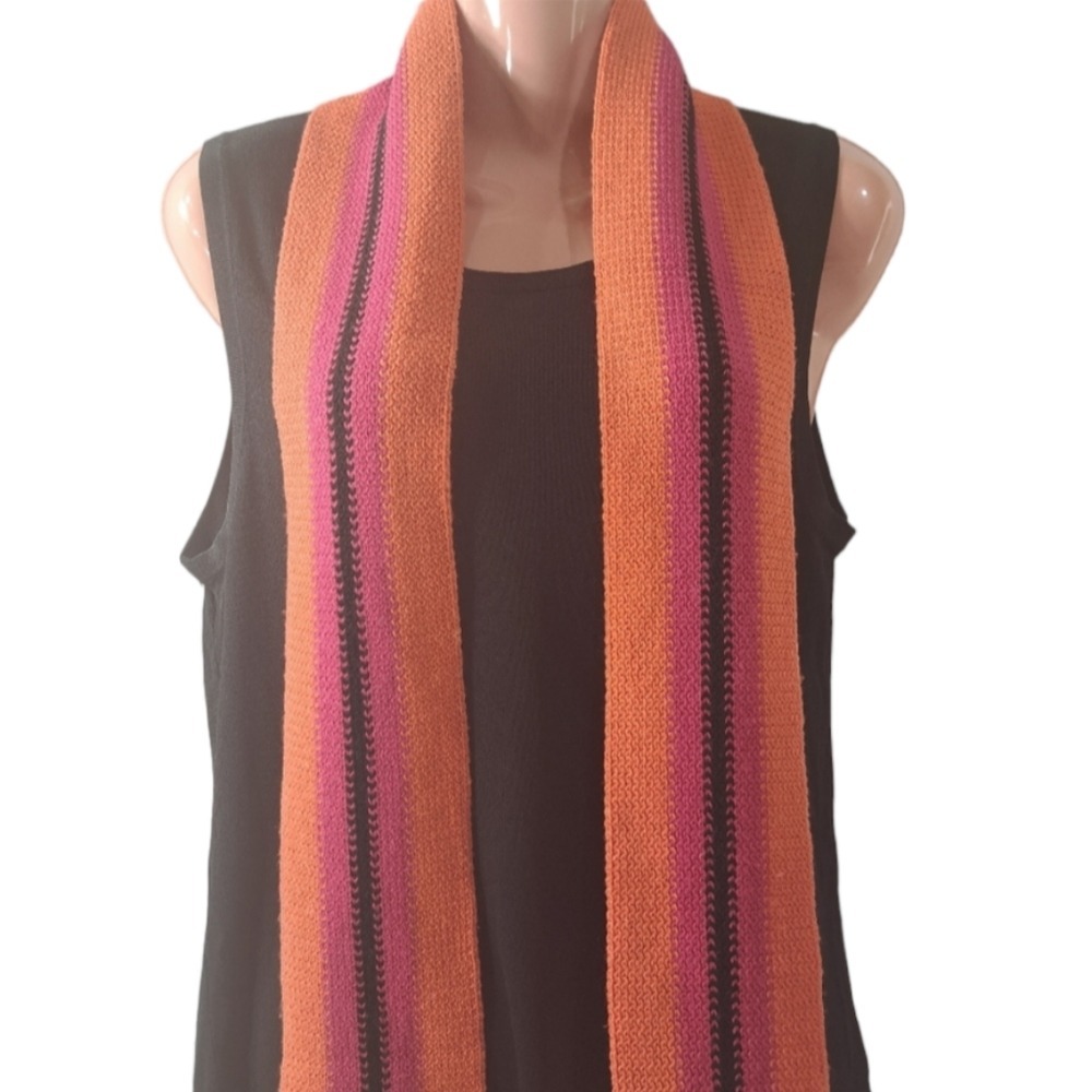 Express Women's Orange, Pink,& Black Scarf 100%‎ Wool